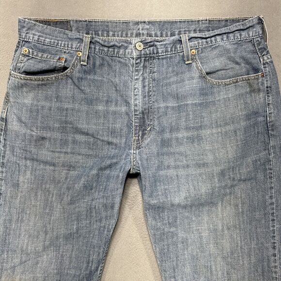 Levis 569 Jeans Mens 38x32 Blue Loose Straight‎ Grunge Distressed American Denim - Picture 1 of 16